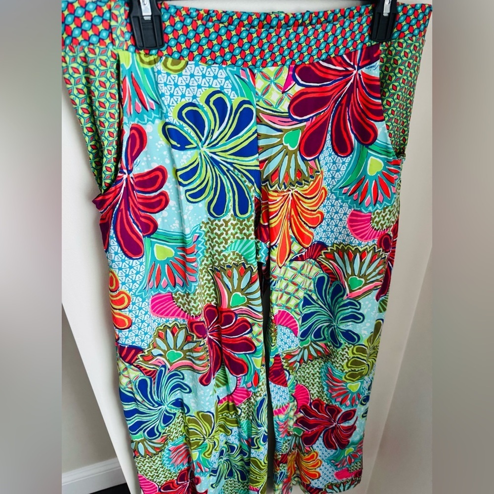 Trina Turk ZANZIBAR Palazzo Wide Leg Swim Cover Pant Size Large - Picture 2 of 5